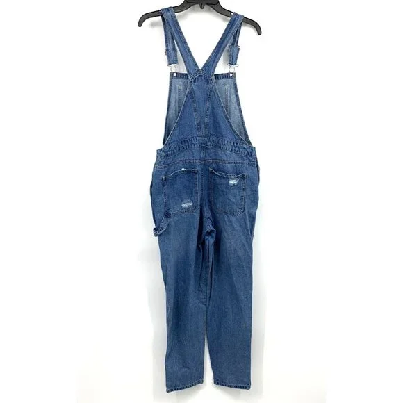 Arizona Denim Overalls Blue Distressed Straight Leg Jeans - Picture 6 of 9
